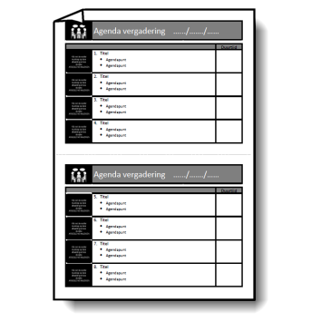 Agenda met tijdsaanduiding