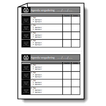 Agenda met tijd- en sprekeraanduiding