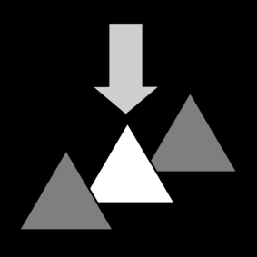 between / middle