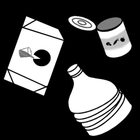 garbage: plastic bottles & tin cans